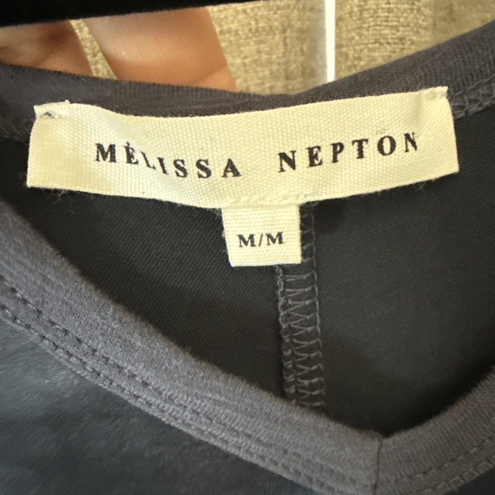 Melissa Nepton Slip Satin Dress 100% Viscose Navy Minimalist - Picture 2 of 9